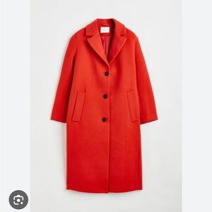 H&M orange oversized coat